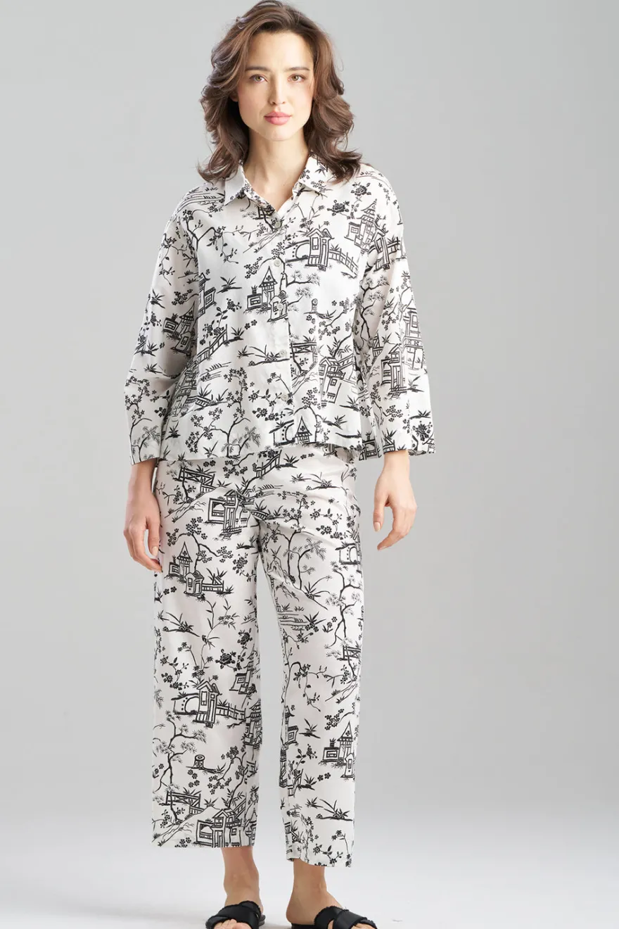Toile Cotton Sateen Notch PJ Set
