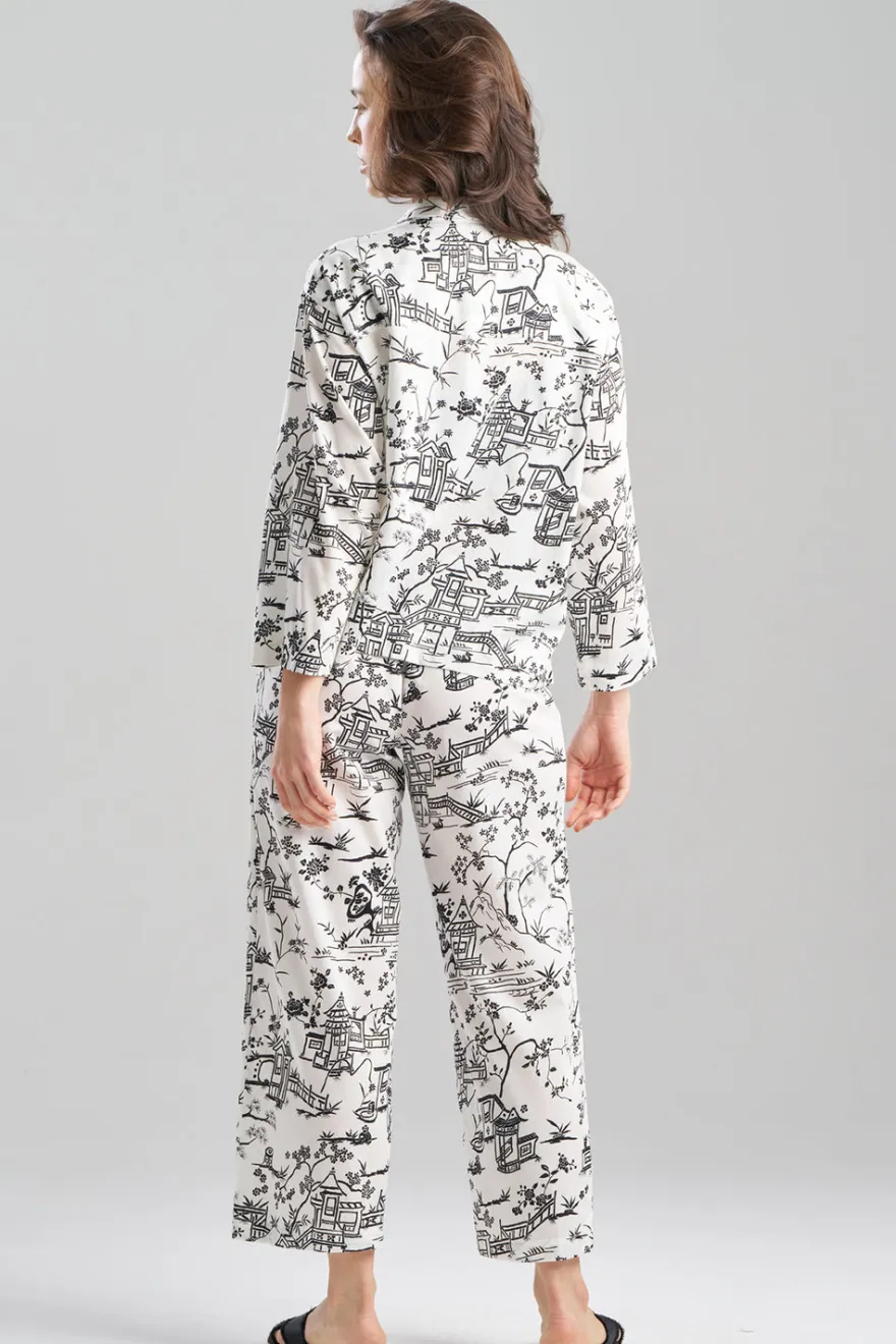Toile Cotton Sateen Notch PJ Set
