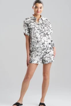 Toile Cotton Sateen Shorts PJ Set