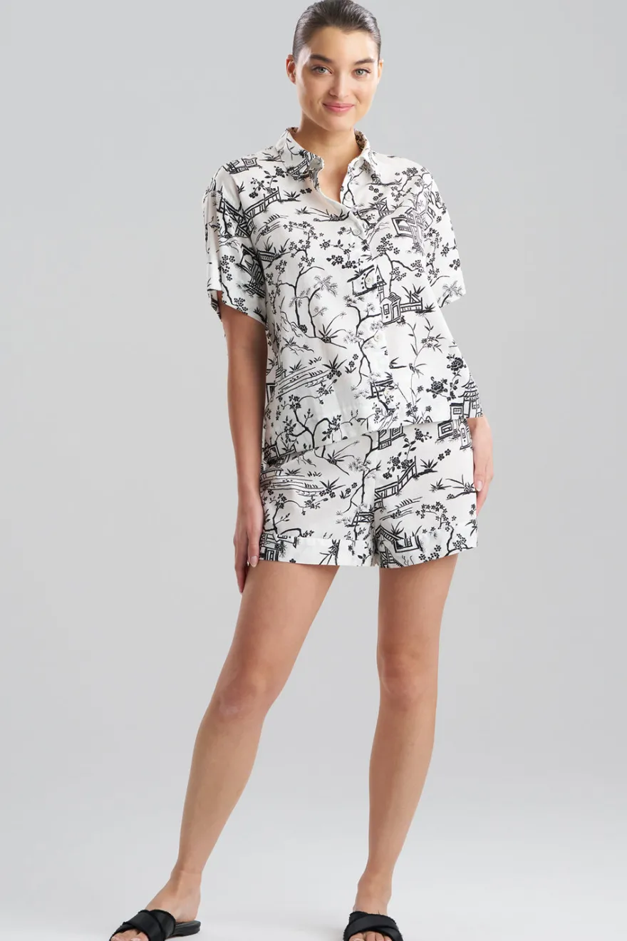 Toile Cotton Sateen Shorts PJ Set