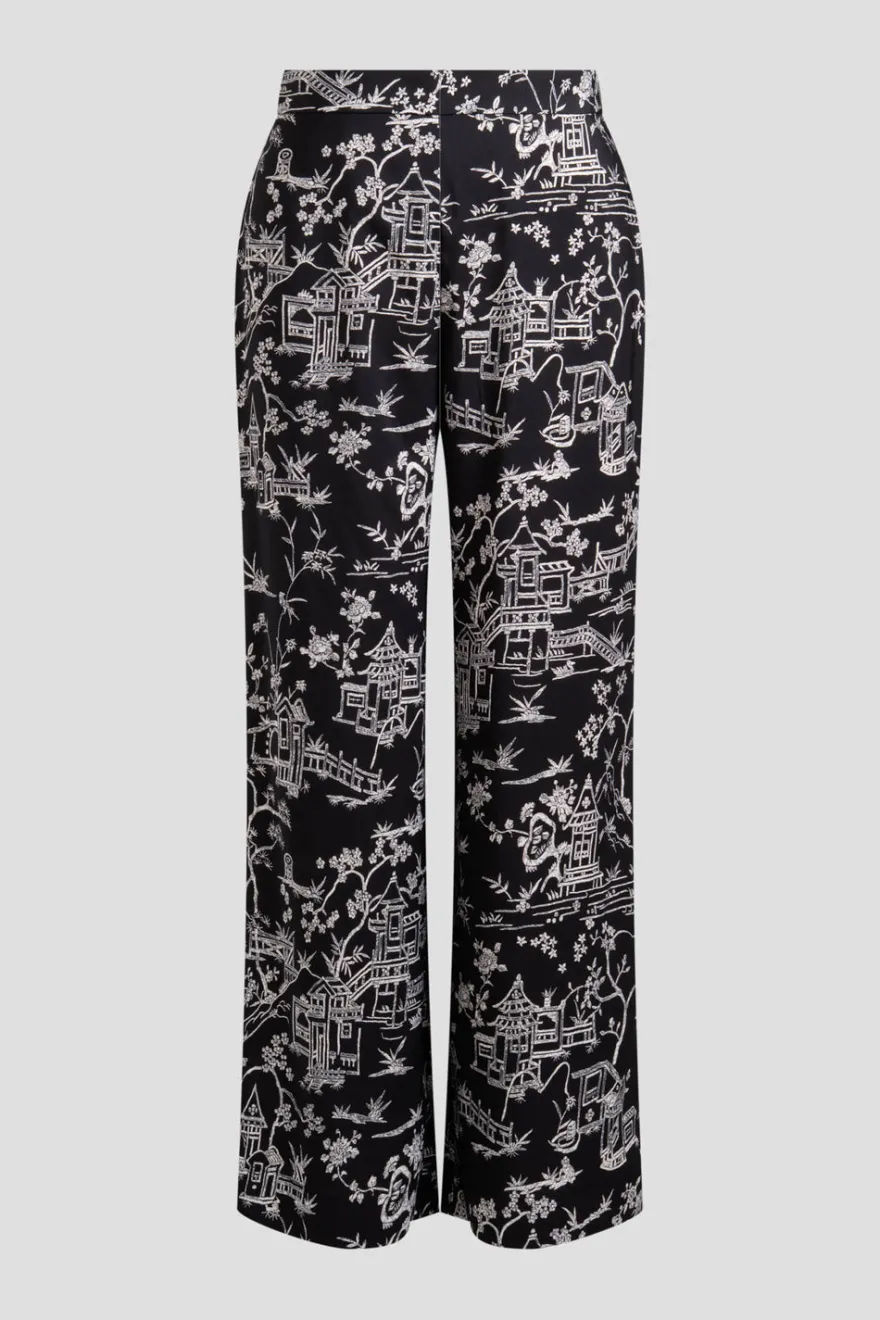 Toile Printed Satin Pants