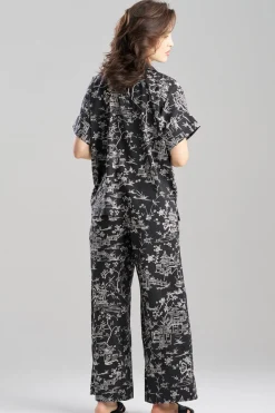 Toile Printed Satin Top