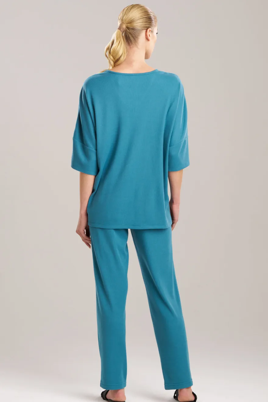 Tranquility Waffle V-Neck Top