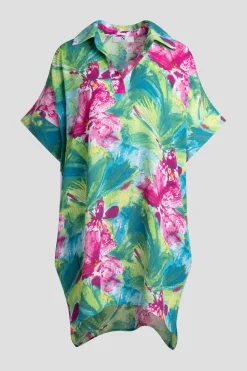 Tropic Crinkle Dolman Shirtdress