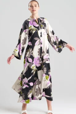 Tsubaki Satin Mandarin Zip Caftan