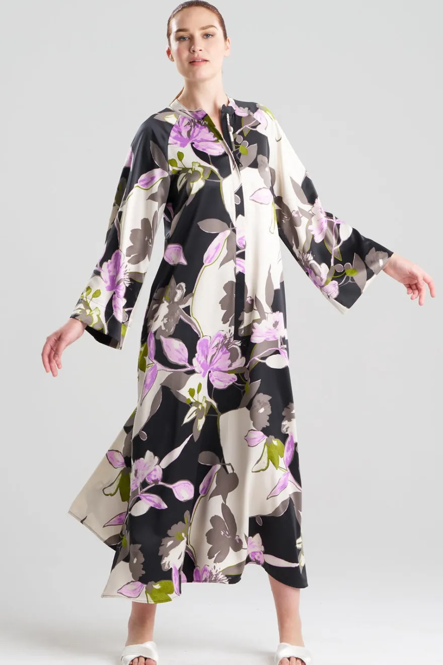 Tsubaki Satin Mandarin Zip Caftan