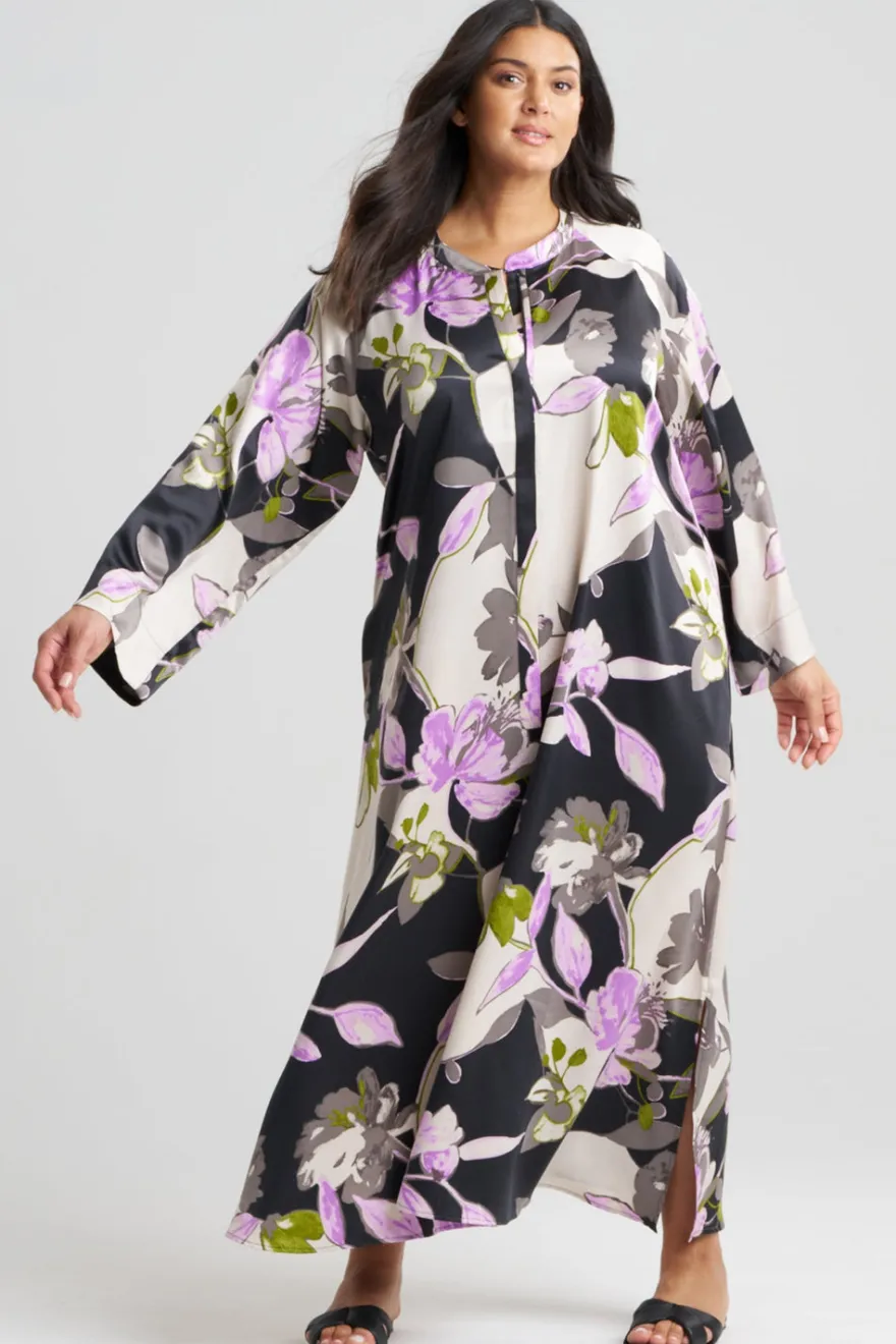 Tsubaki Satin Mandarin Zip Caftan