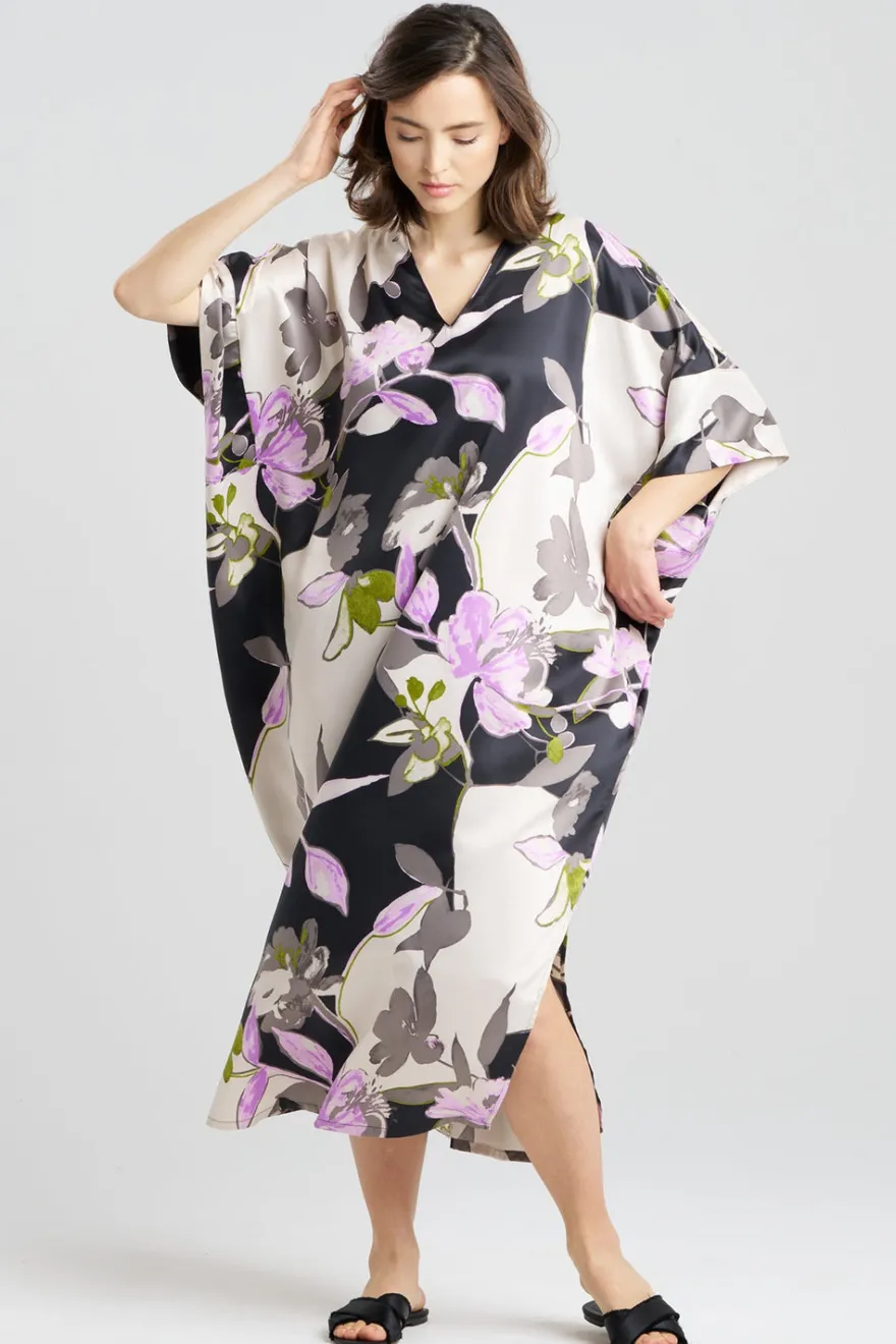 Tsubaki Satin V-Neck Caftan
