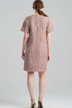 Tweed Short Sleeve Shift Dress