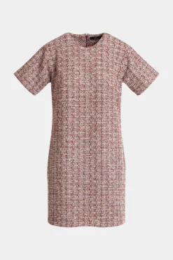 Tweed Short Sleeve Shift Dress
