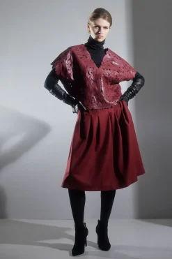 Vegan Luxe Lambskin Cut Out Top