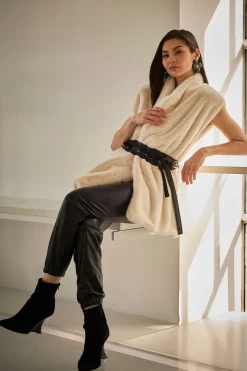 Vegan Luxe Lambskin Cut Out Obi Belt