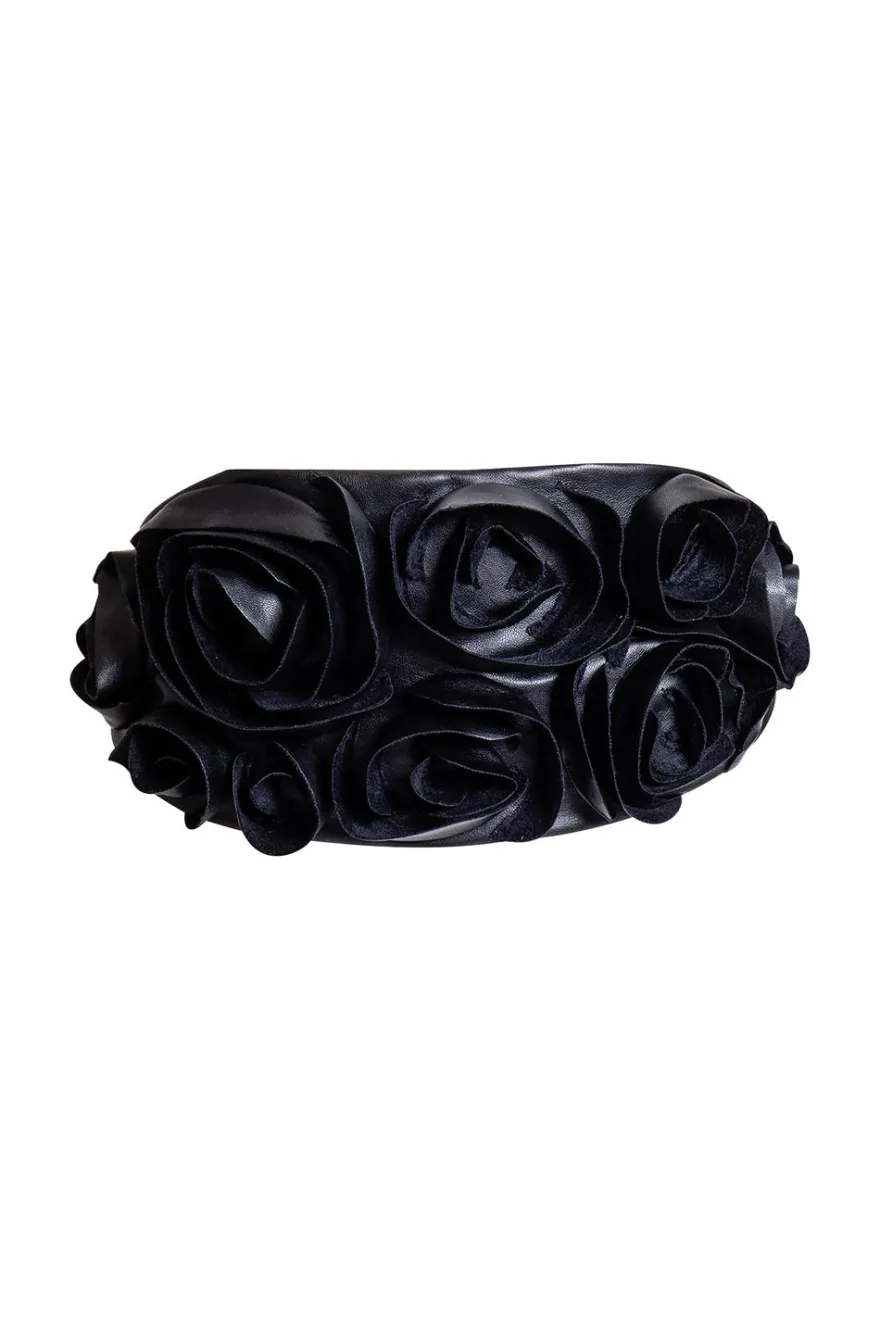 Vegan Luxe Lambskin 3D Floral Embroidered Obi Belt