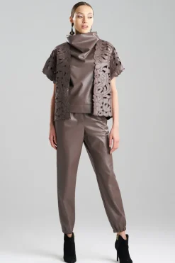 Vegan Luxe Lambskin Embroidered Vest