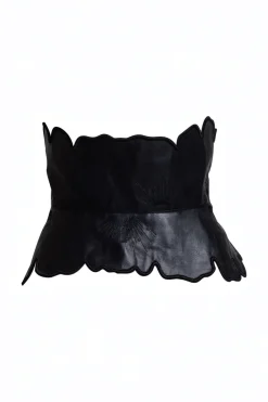 Vegan Luxe Lambskin Floral Embroidered Obi Belt