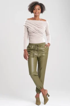 Vegan Luxe Lambskin Jogger Pants