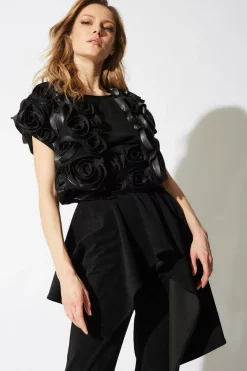Vegan Luxe Suede 3D Floral Embroidered Vest