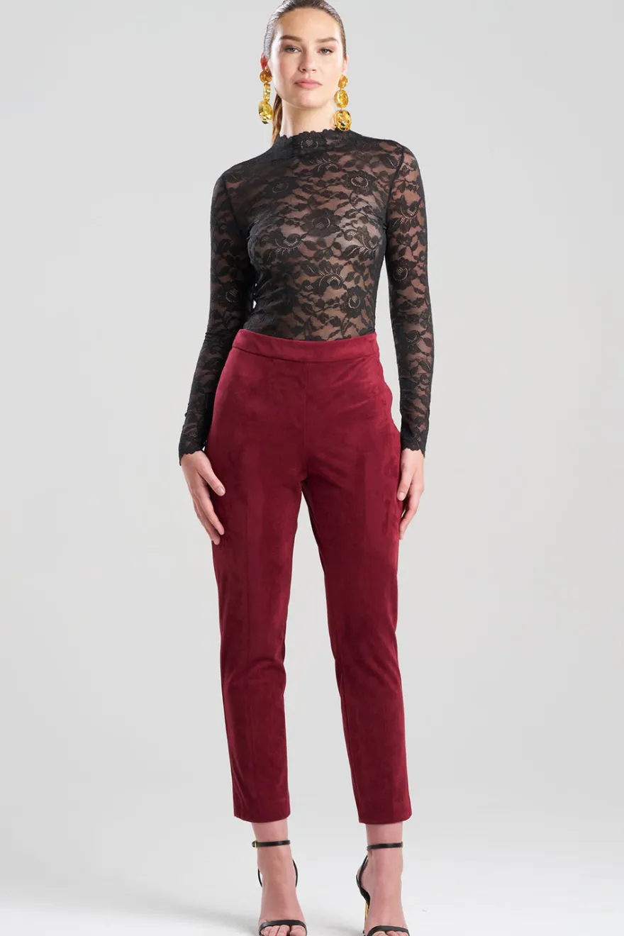 Vegan Luxe Suede Side Zip Ankle Pants