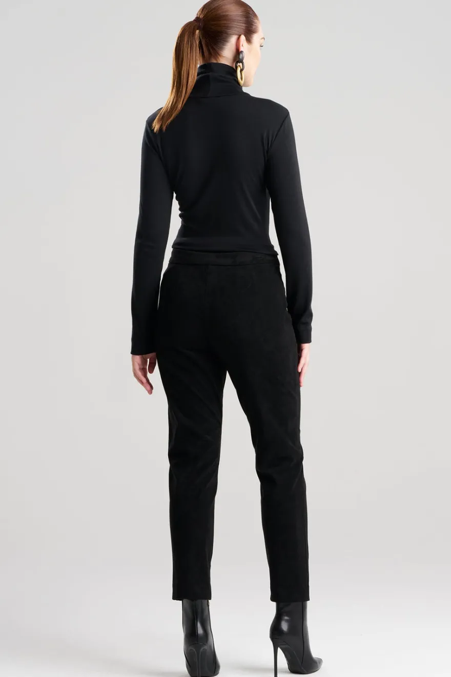 Vegan Luxe Suede Side Zip Ankle Pants