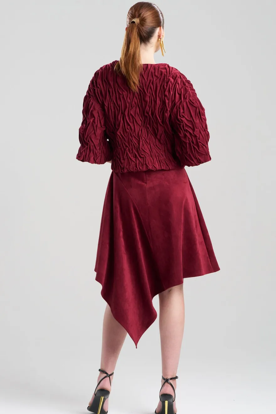 Vegan Luxe Suede Texture Embroidered Jacket