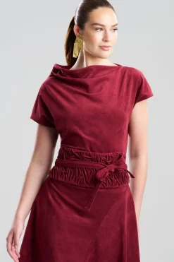 Vegan Luxe Suede Texture Embroidered Obi Belt