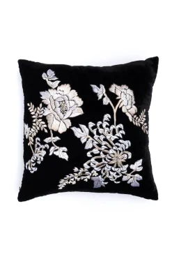 Velvet Mandarin Embroidered Pillow