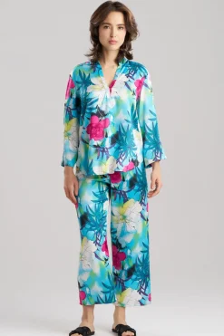 Viva Printed Satin Mandarin PJ Set