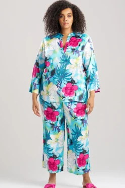 Viva Printed Satin Mandarin PJ Set