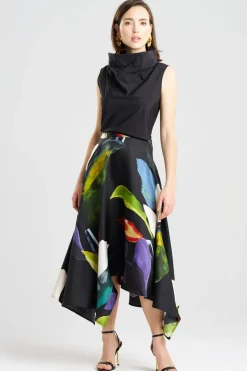 Yoru Silk Twill Origami Maxi Skirt