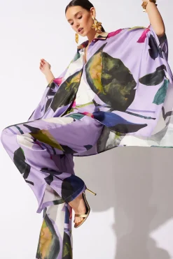 Yoru Silk Twill Wide Pull On Pants