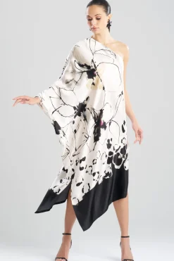 Yumi One Shoulder Silk Caftan