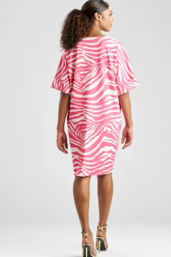 Zebra Knit Crepe T-Shirt Dress