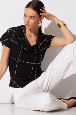 Zia Crepe Knit Asymmetric Drape Top